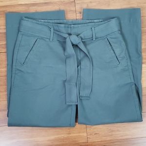 Olive Green Loft Wide Leg Capri Pants